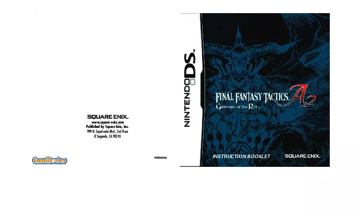 manual for Final Fantasy Tactics A2 - Grimoire of the Rift